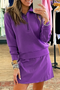 Half Zip Collared Pullover Pocket Mini Skirt Two Piece Dresses